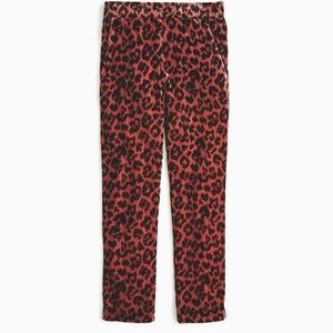 J. Crew pull-on rose leopard velvet pants - Size 12P